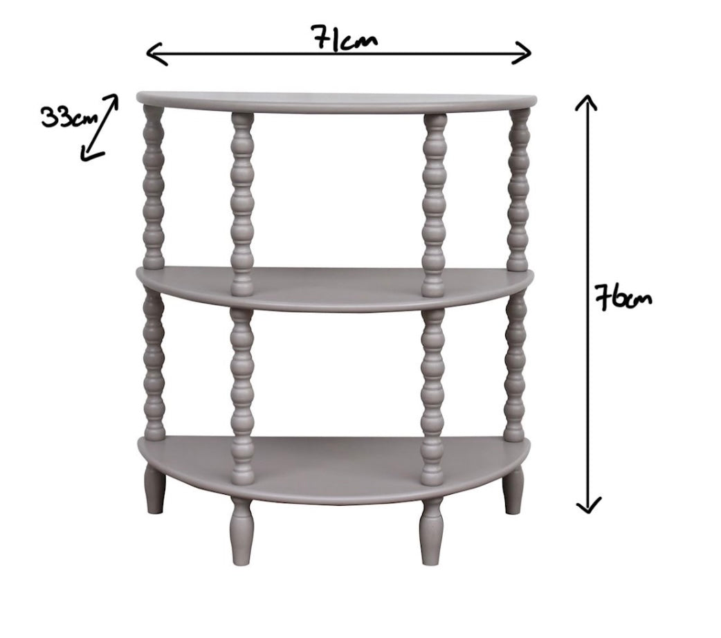 Bobbin Grey Half Moon Table