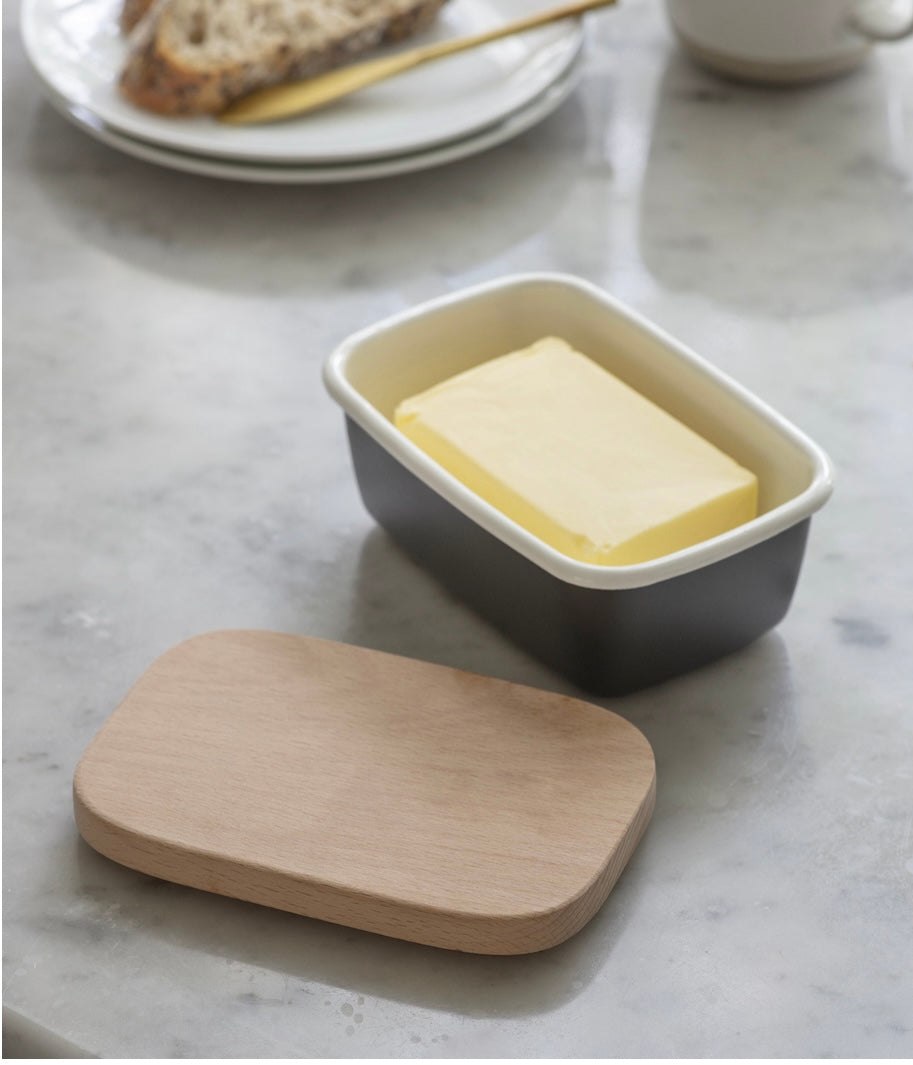 Butter Dish Enamel- Carbon