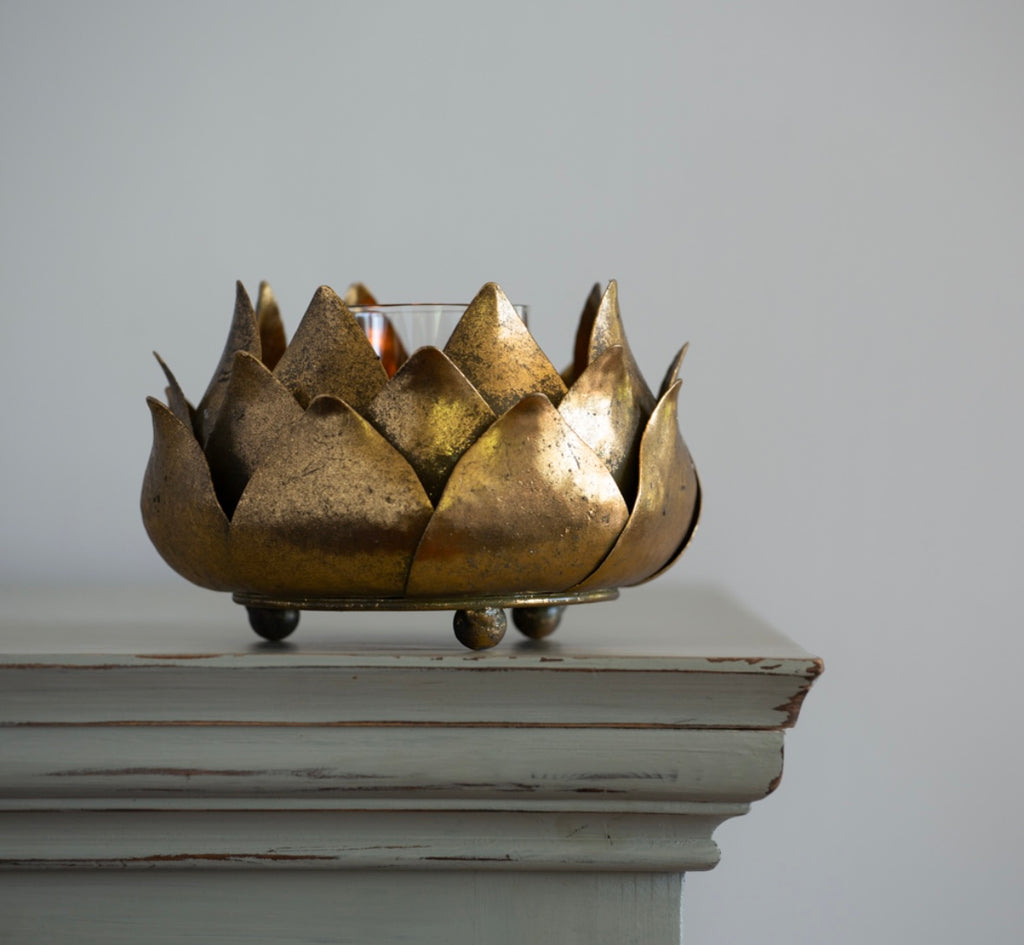 Artichoke Gold Candle Holder