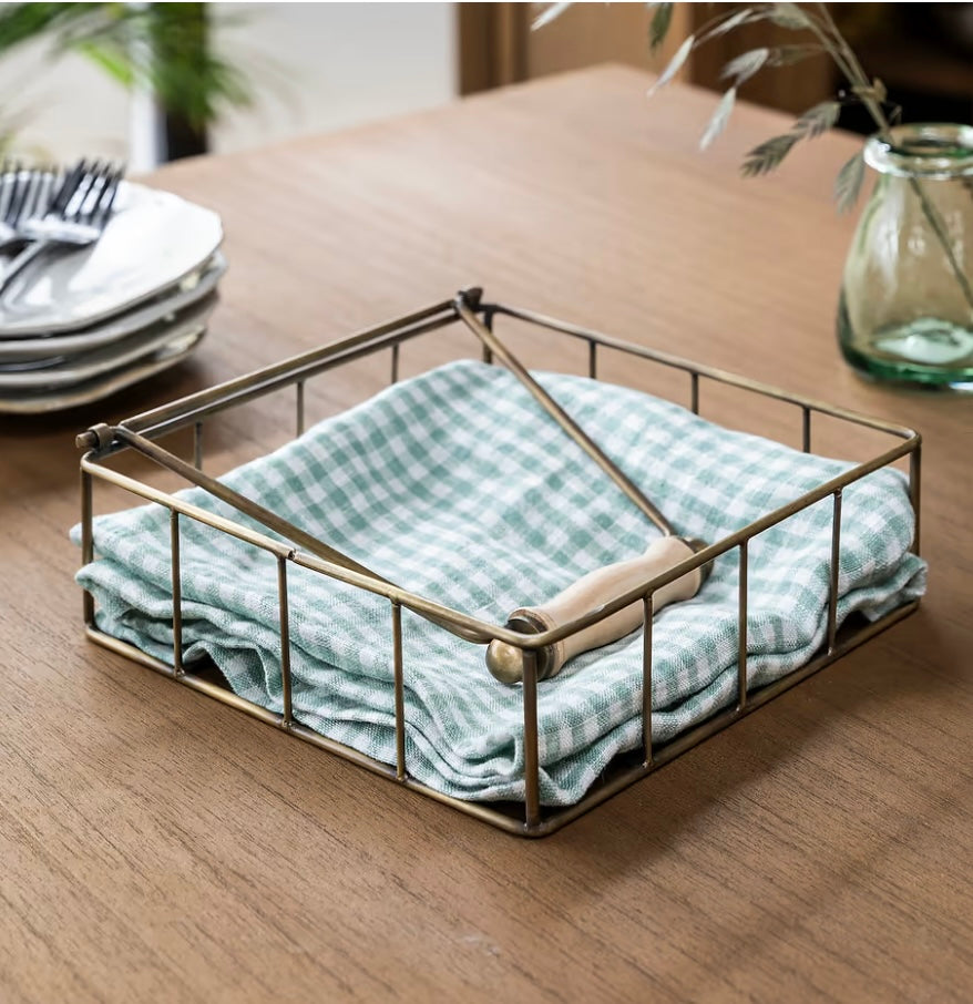 Napkin Holder Antique Brass