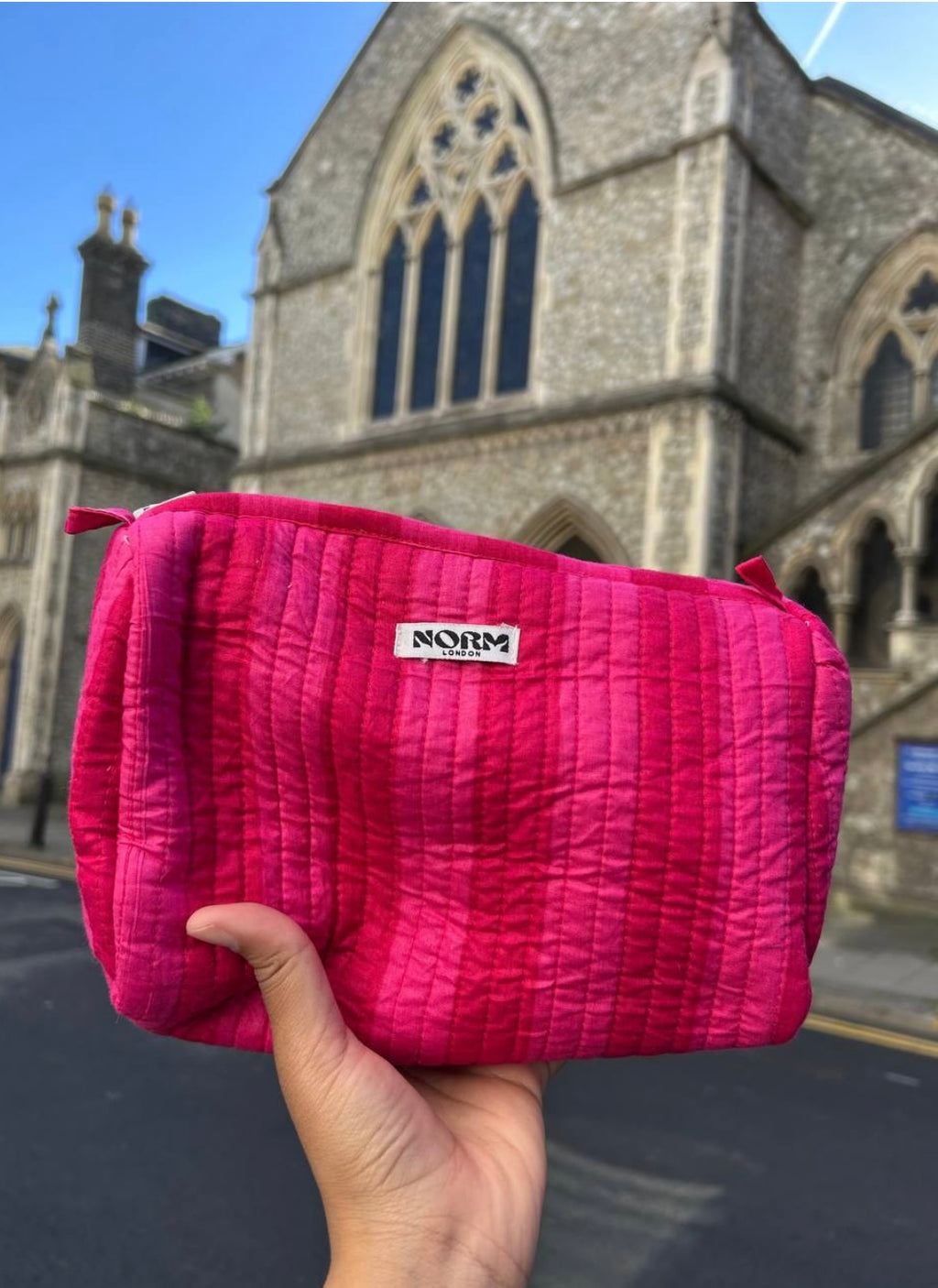 Quilted Wash Bag - Pink