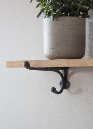 Oak Shelf Cast Iron Bracket Shelf