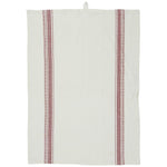 Tea Towel White with Red Stripe